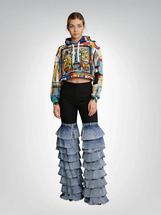 Three Lost Souls Eco-Poly Crop Hoodie