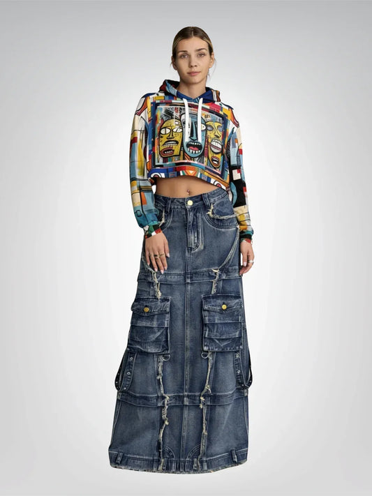 Three Lost Souls Eco-Poly Crop Hoodie