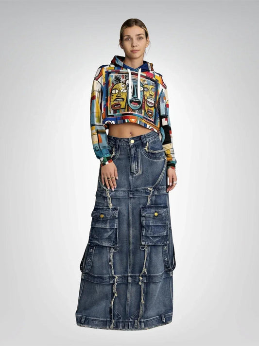 Three Lost Souls Eco-Poly Crop Hoodie