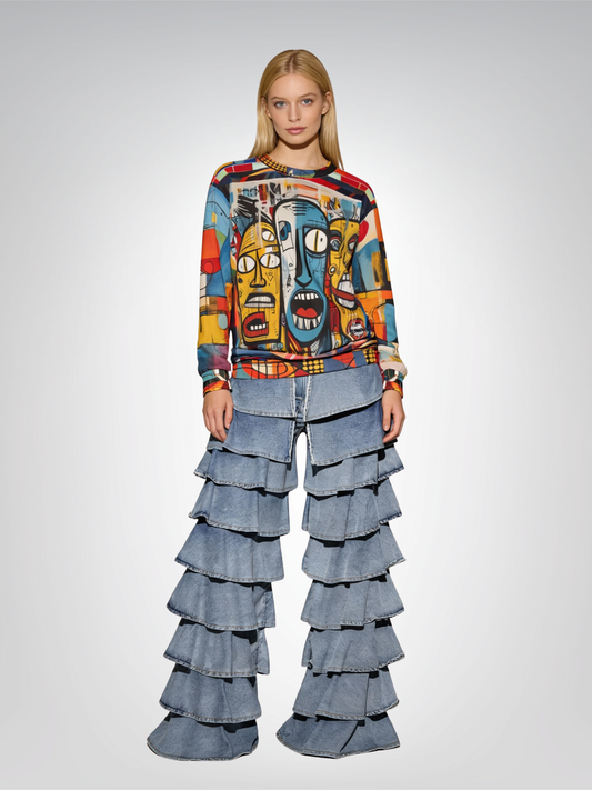 Three Lost Souls Abstract Graffiti Art Unisex Sweatshirt (Gold Label)