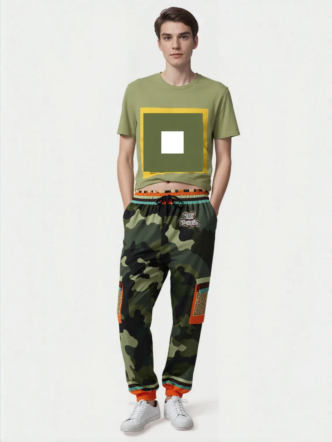 Government Issued Green Camo LUXE Eco-Poly Unisex Cargo Joggers
