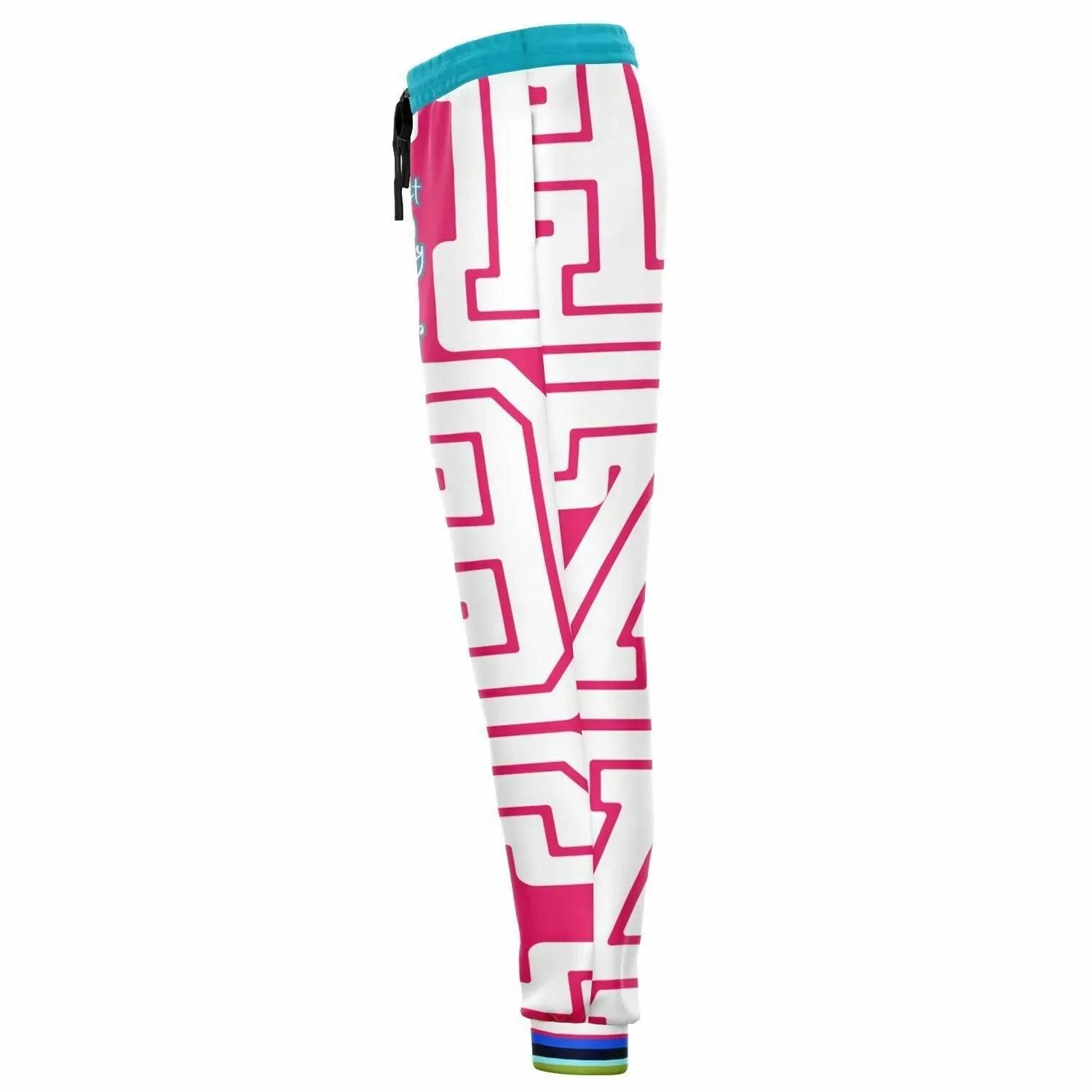 THS 1976 CA Monogram in Hot Pink Eco-Poly Unisex Joggers