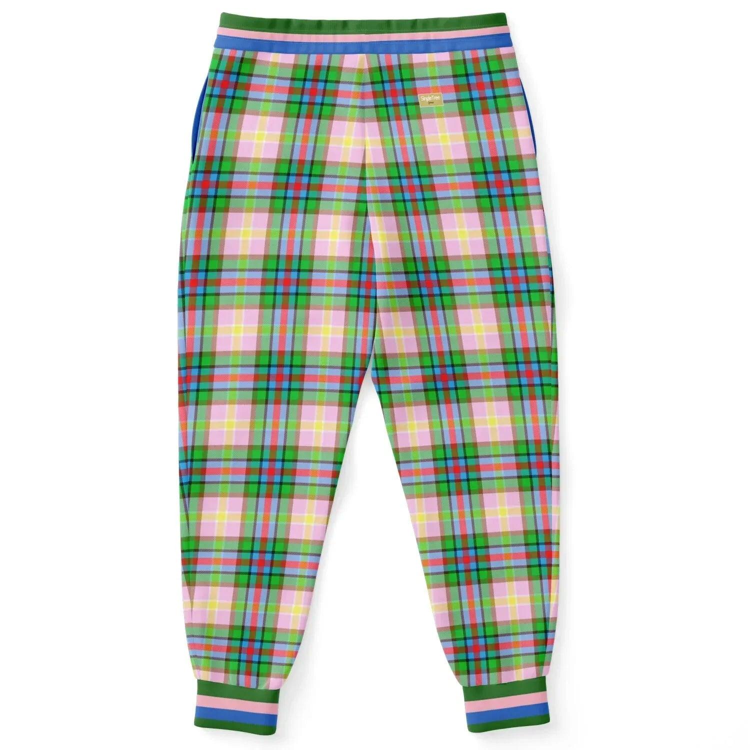 THS 76 Pink Collegiate Tartan Plaid Eco-Poly Unisex Joggers