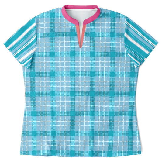 Trapped in Blue SkieS Mandarin Collar Ladies Golf Polo Jersey