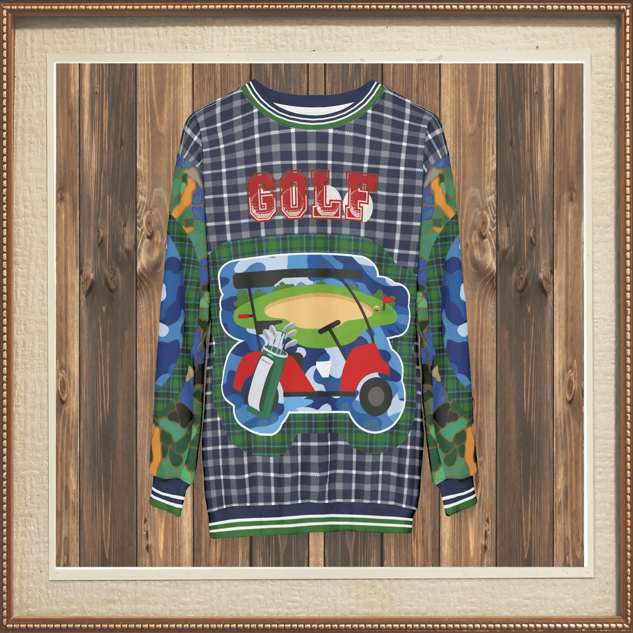 Ultimate Golf Mobile Tartan Plaid Unisex Sweatshirt (Gold Label)