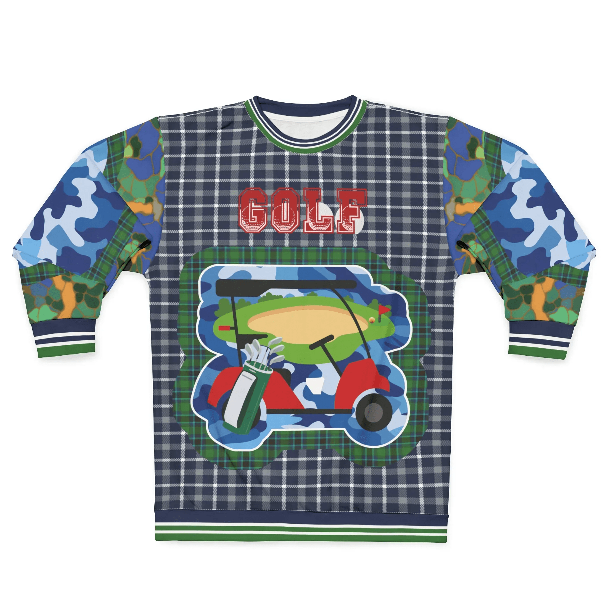Ultimate Golf Mobile Tartan Plaid Unisex Sweatshirt (Gold Label)