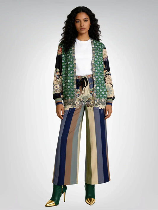 Vacation in Nantucket Stripe Eco-Poly Wide Leg Pants