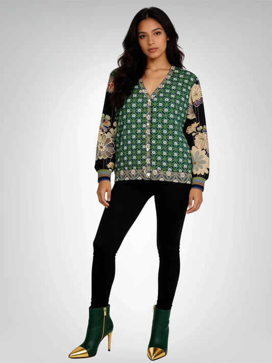 Vacation in Nantucket Floral Heavyweight Unisex Cardigan