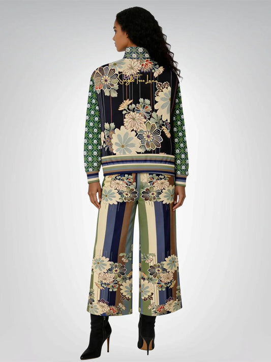 Vacation in Nantucket Floral Heavyweight Oversized Quarter Zip Sweatshirt