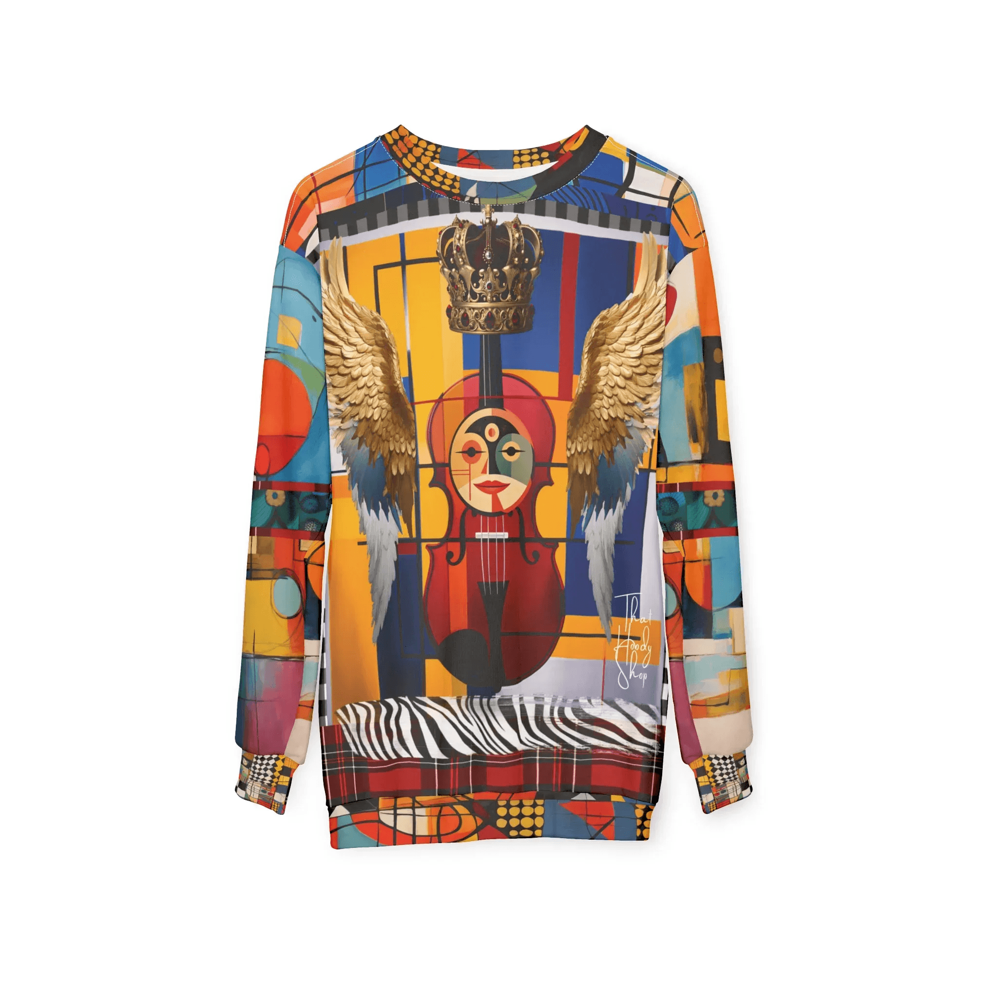 Violin in Mondrian Takes Flight Unisex Sweatshirt (Gold Label)