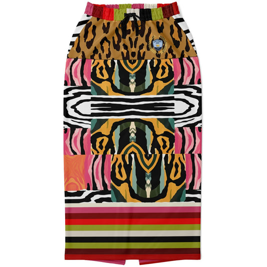 Walk on the Wild Side Abstract Zebra Print Eco-Poly Long Pocket Skirt