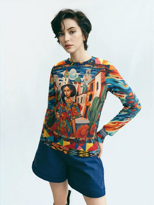 Walking the Promenade in Puebla Unisex Sweatshirt (Gold Label)