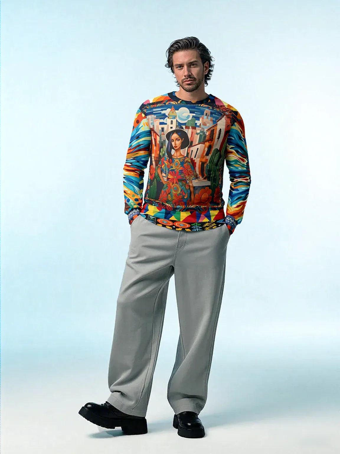 Walking the Promenade in Puebla Unisex Sweatshirt (Gold Label)