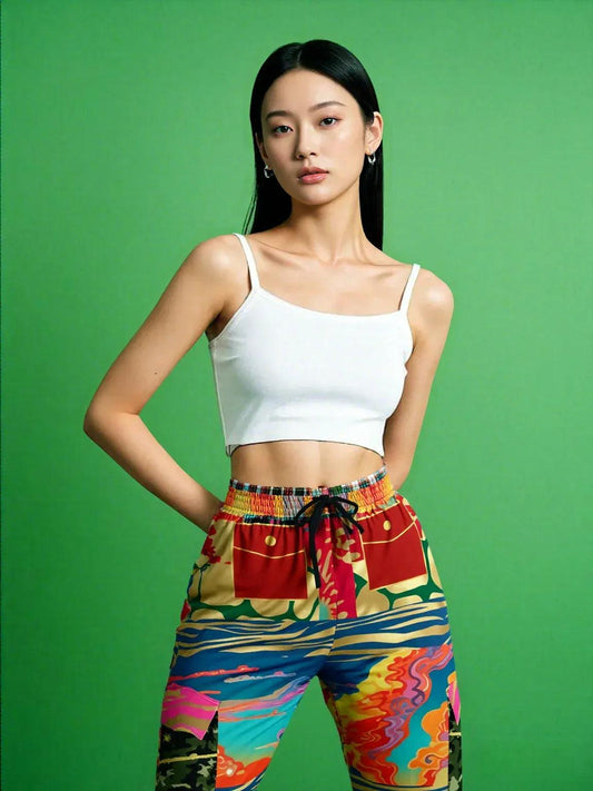 Walking the Runway Patchwork Eco-Poly Unisex Cargo Joggers