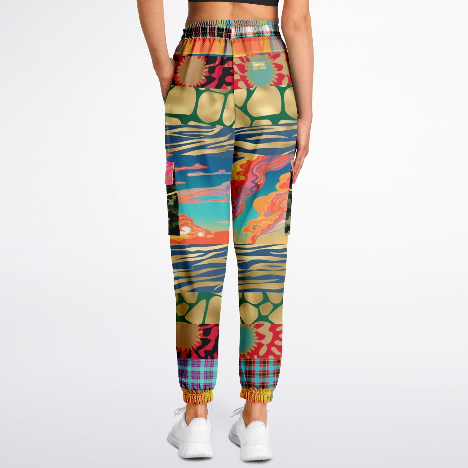 Walking the Runway Patchwork Eco-Poly Unisex Cargo Joggers