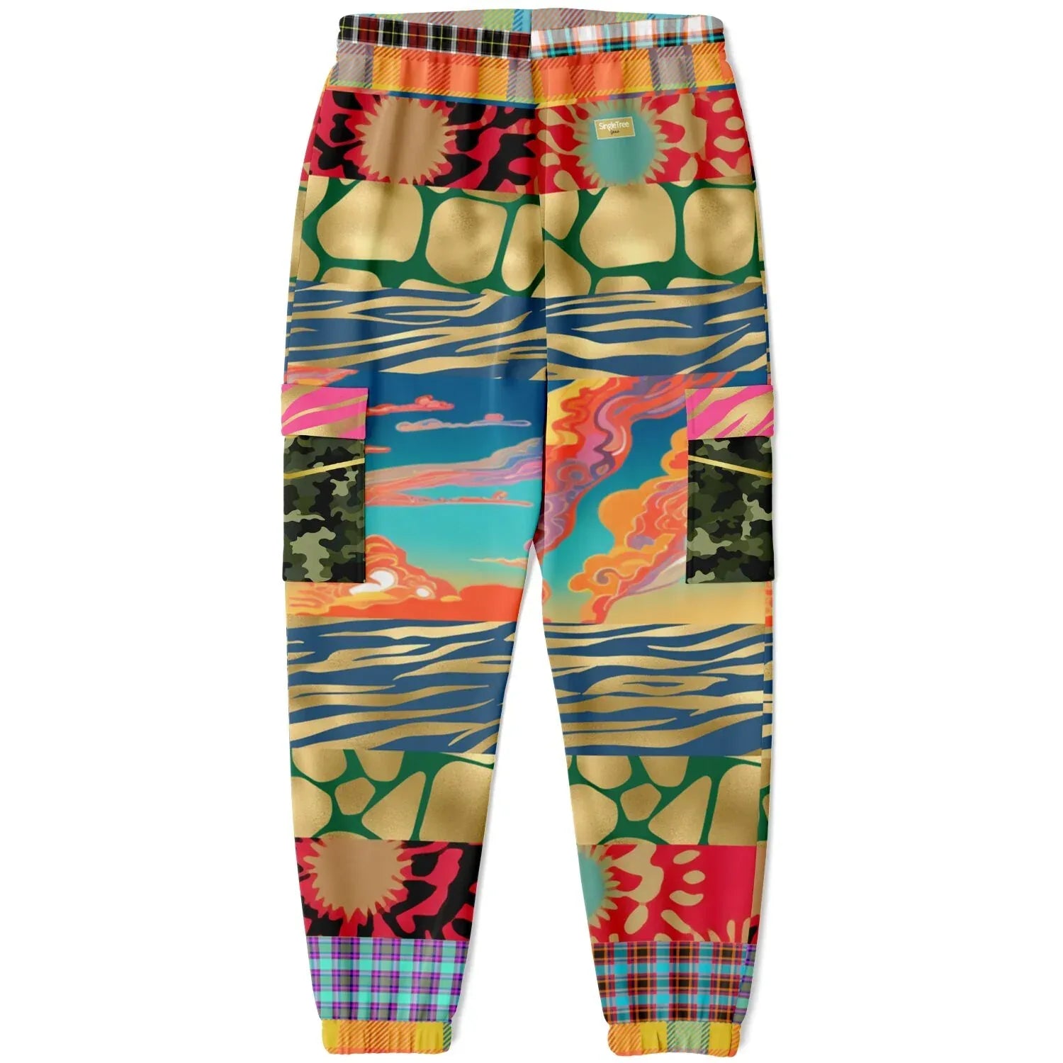 Walking the Runway Patchwork Eco-Poly Unisex Cargo Joggers