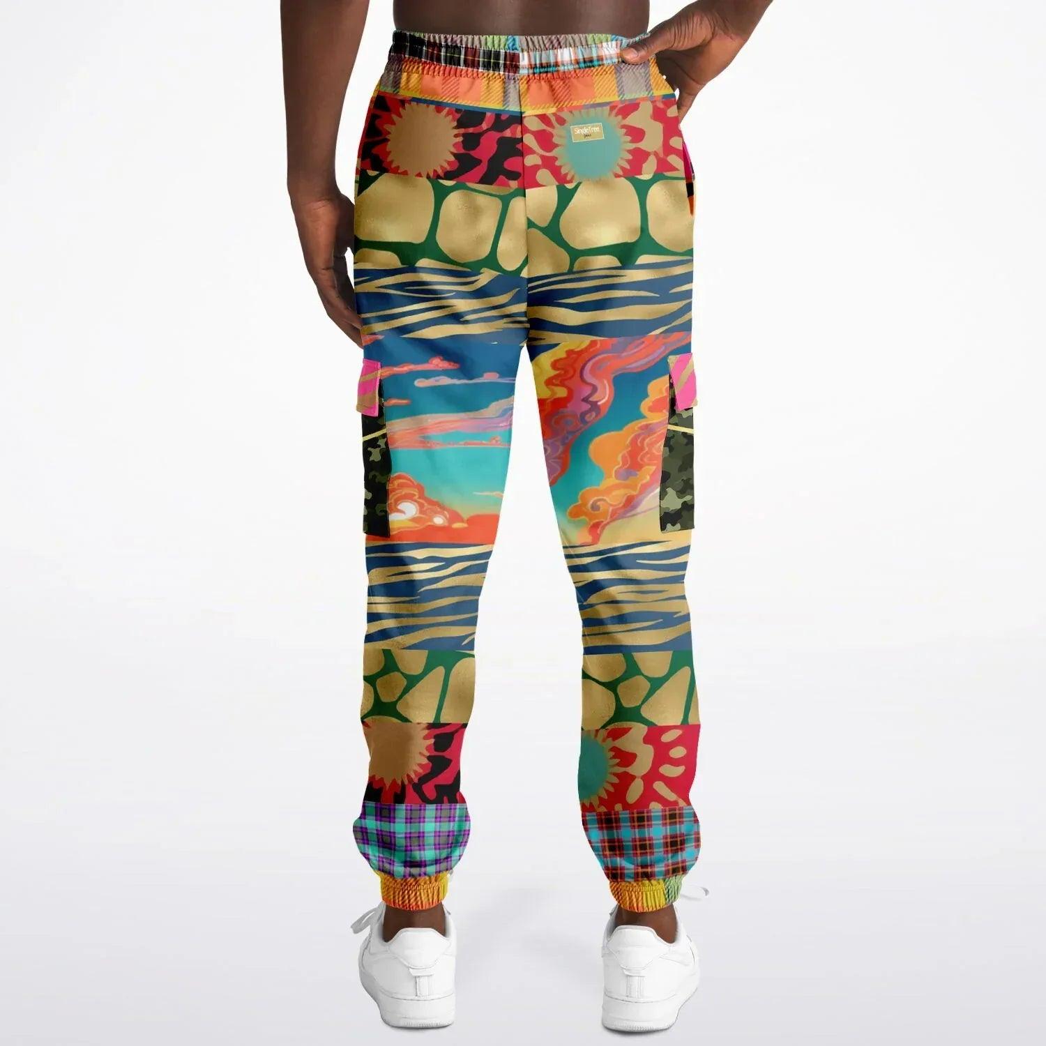 Walking the Runway Patchwork Eco-Poly Unisex Cargo Joggers