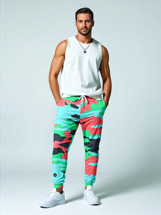 Watermelon Mint Eco-Poly Camo Unisex Joggers