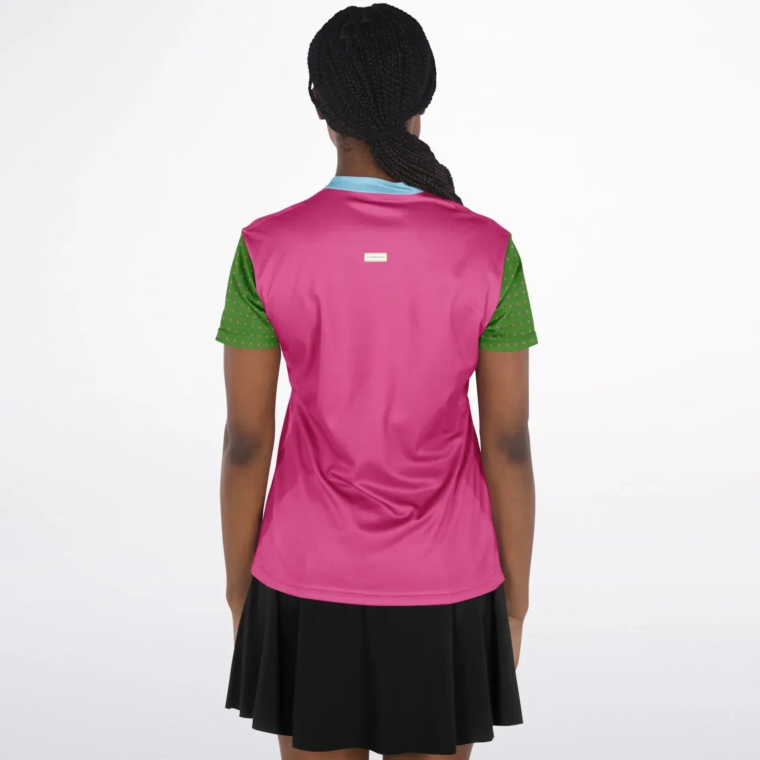 Watermelon Mint Mandarin Collar Ladies Polo Golf Shirt