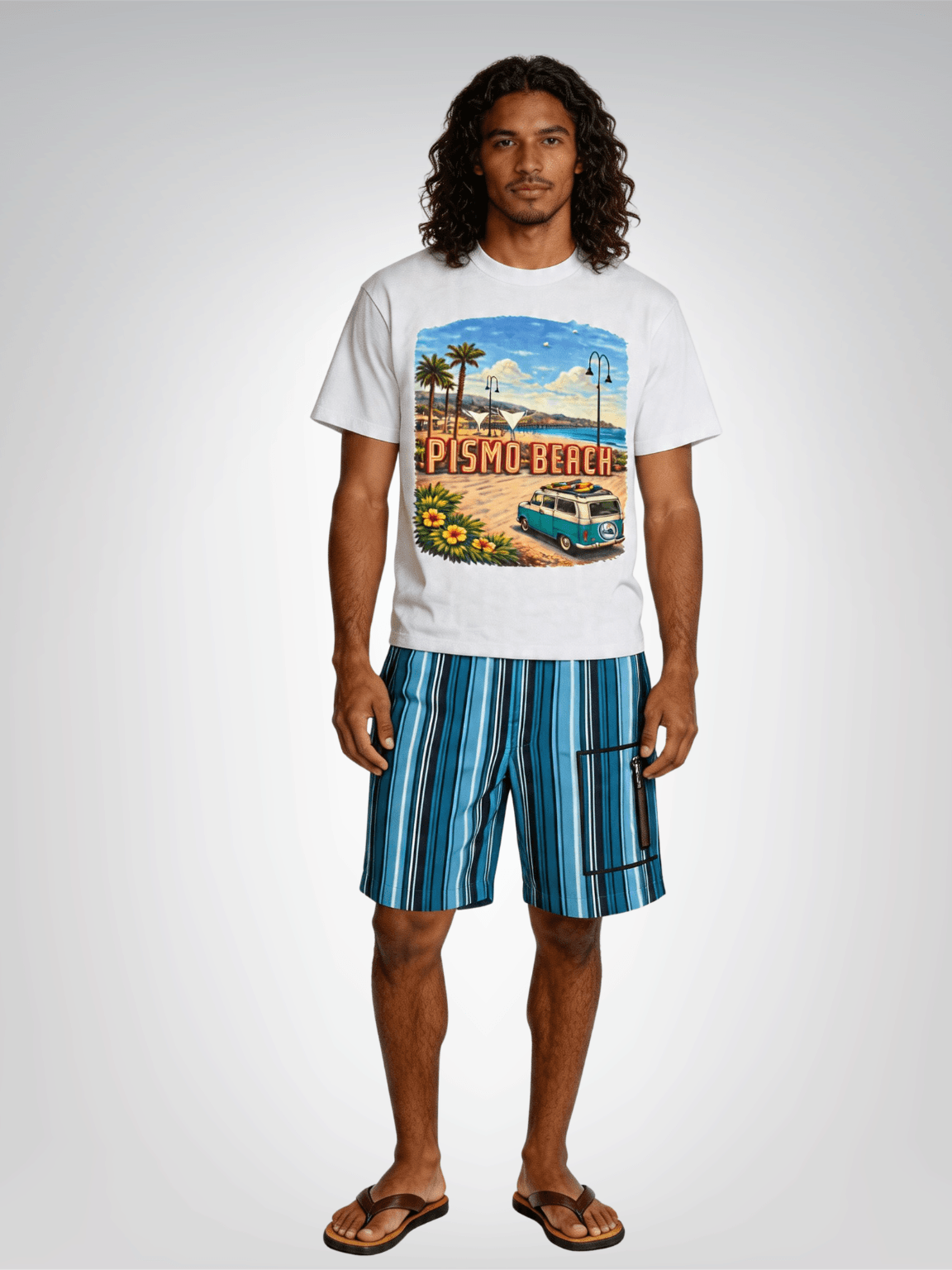 Welcome to Pismo Beach - Hippie Bus Edition - Heavyweight Tee