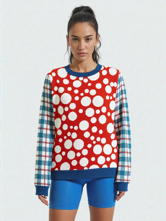 We've Got Bubbles in Red Knitted Crewneck Sweater