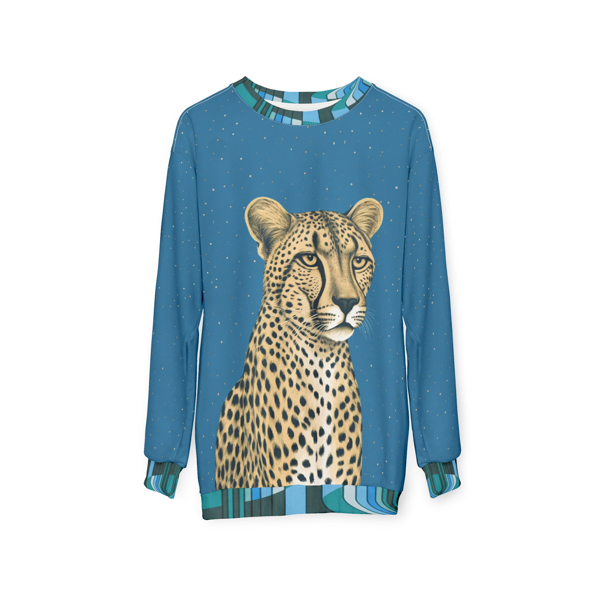 Wild Cheetah in Blue Unisex Sweatshirt (Gold Label)