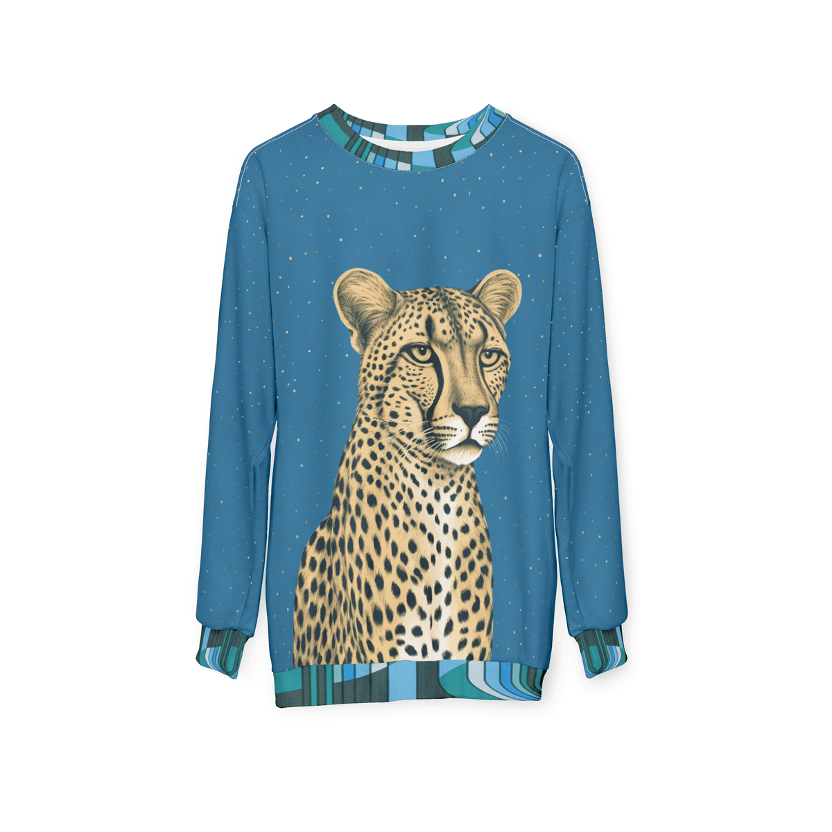 Wild Cheetah in Blue Unisex Sweatshirt (Gold Label)