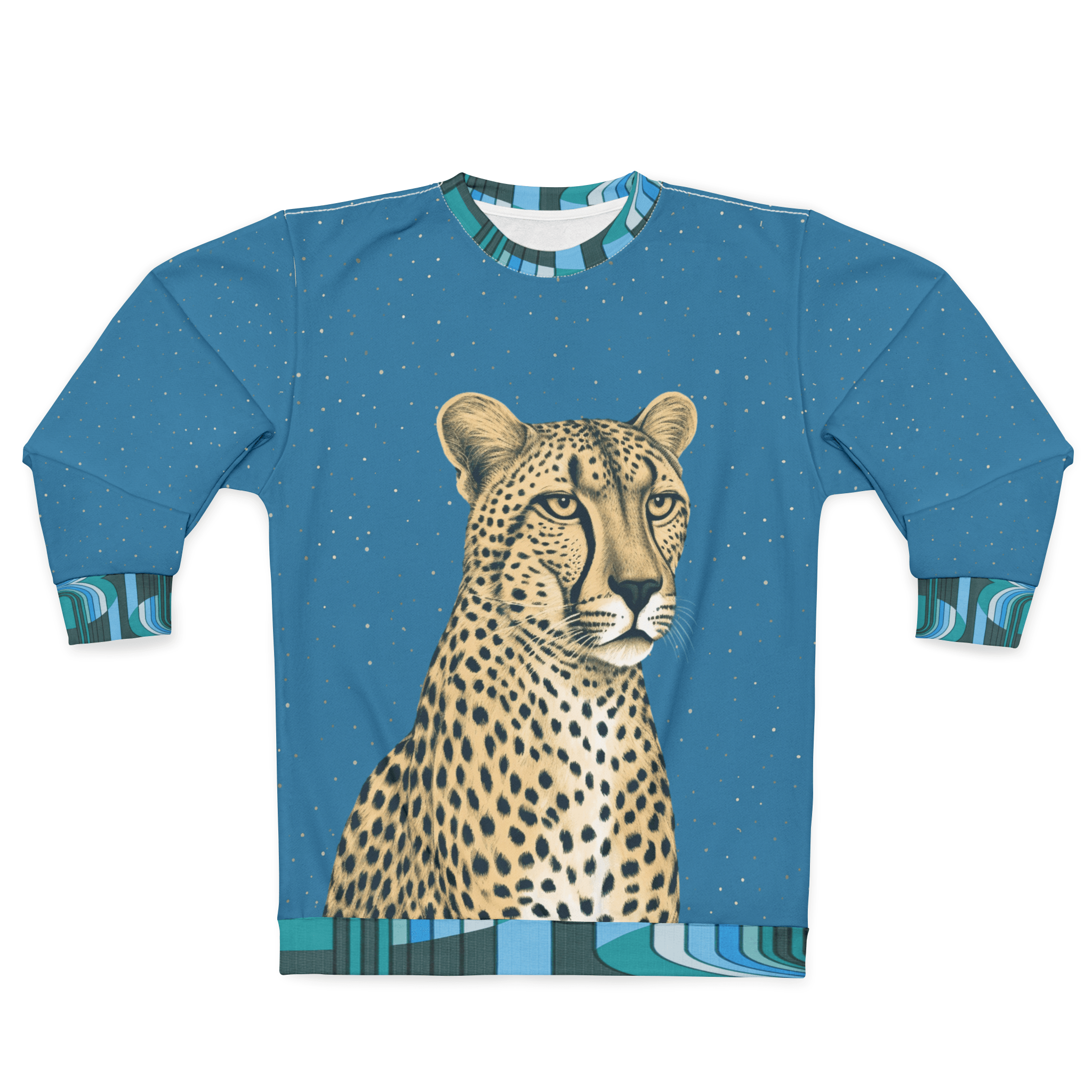 Wild Cheetah in Blue Unisex Sweatshirt (Gold Label)