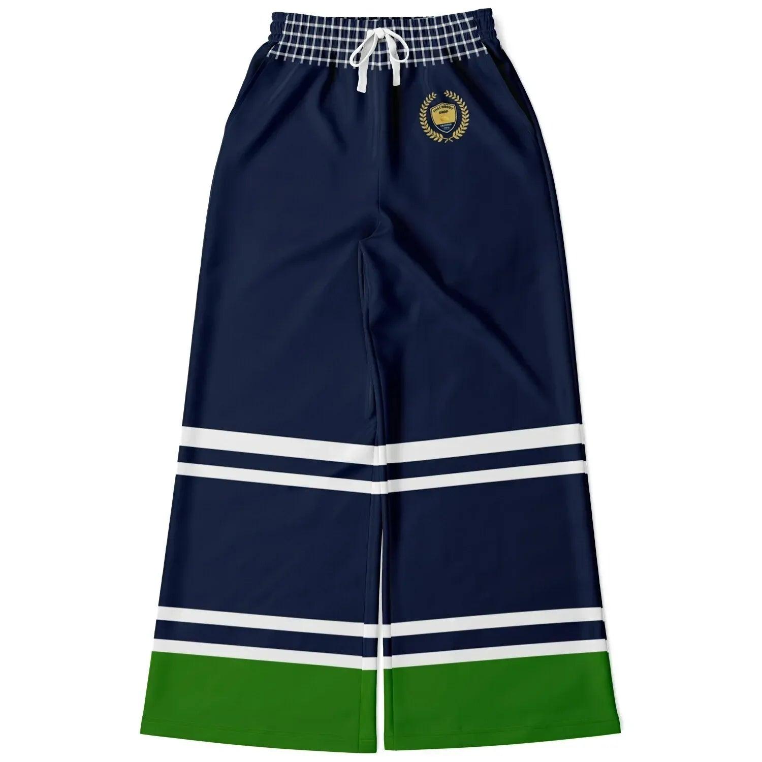 Wimbledon Green Flash Eco-Poly Wide Leg Pants