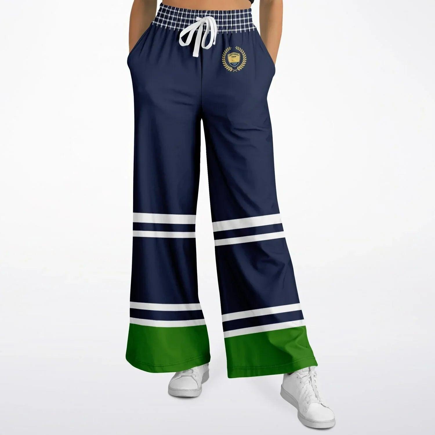 Wimbledon Green Flash Eco-Poly Wide Leg Pants