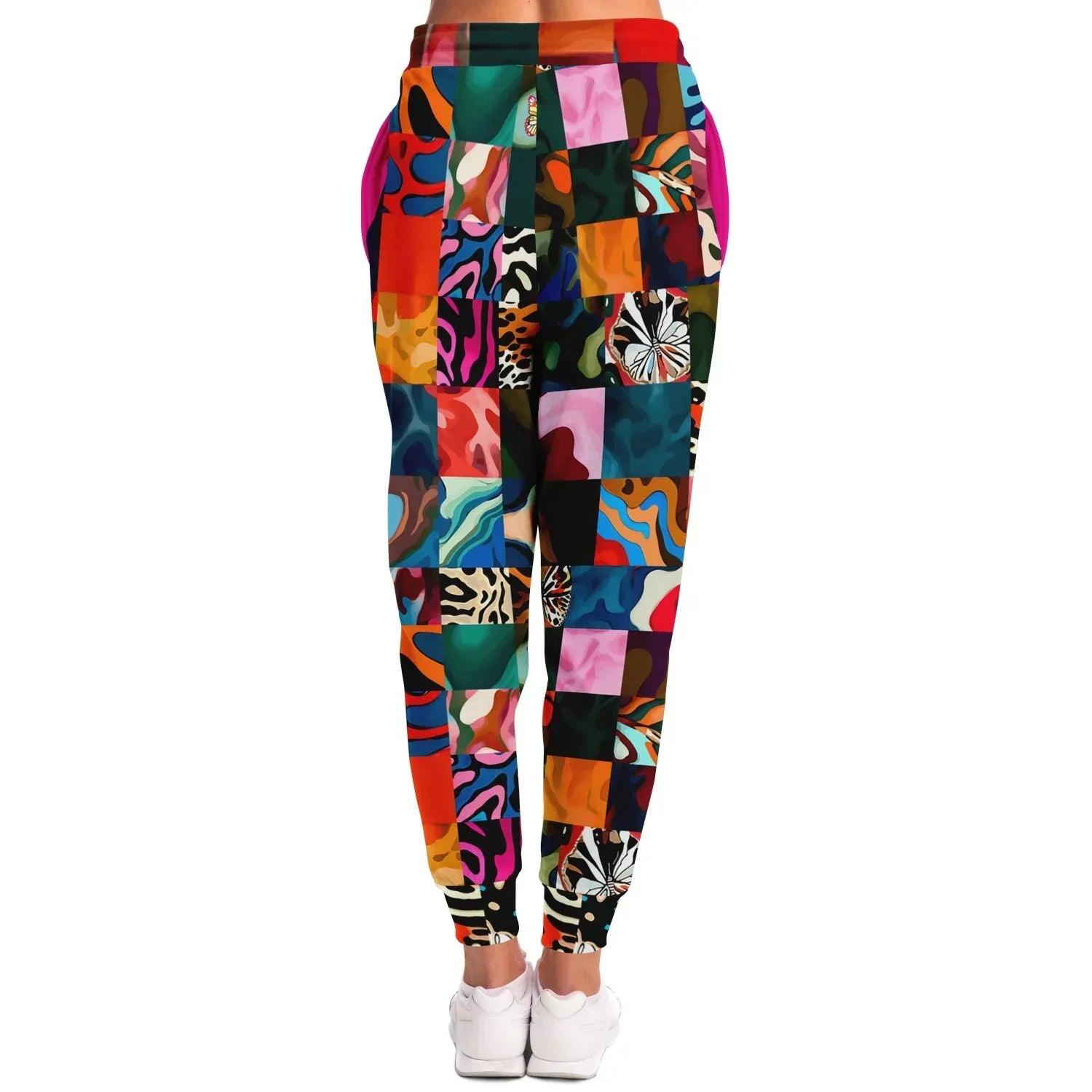 Wowzer Zowzer Animal Print Patchwork Eco-Poly Unisex Joggers
