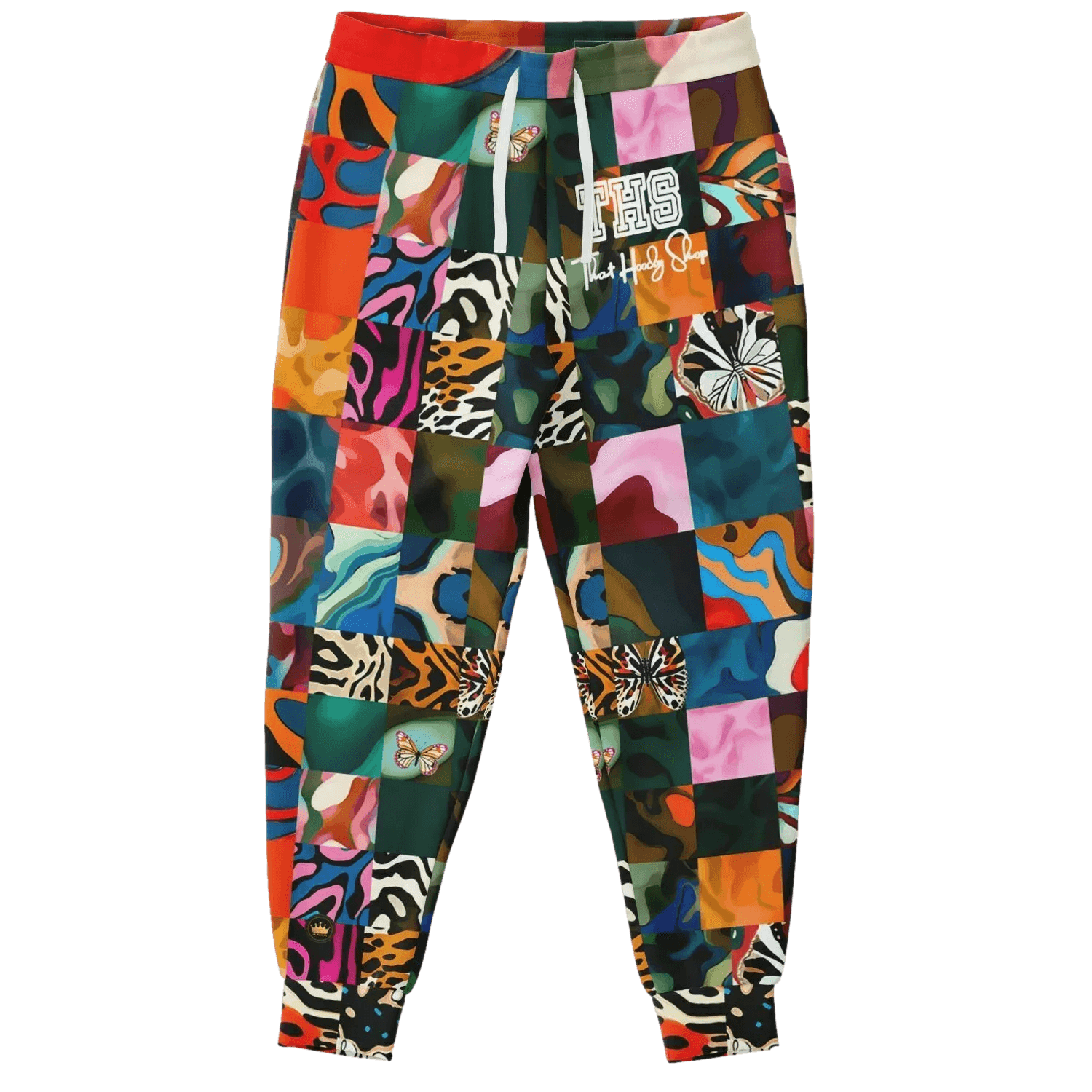 Wowzer Zowzer Animal Print Patchwork Eco-Poly Unisex Joggers