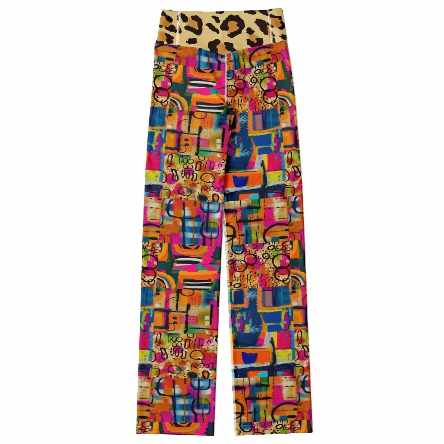 You Got Me Abstract Leopard Graffiti Flare Leggings