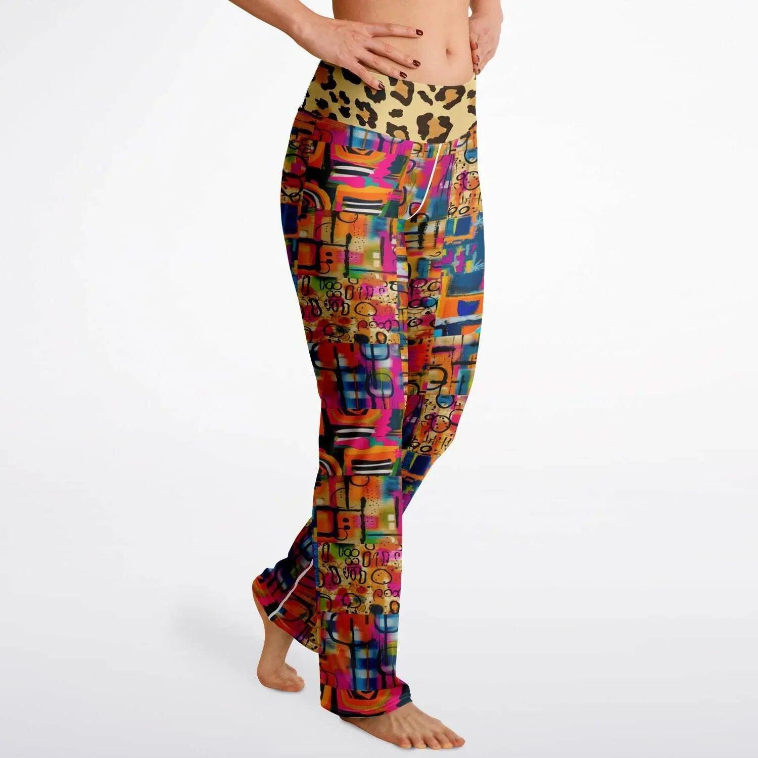 You Got Me Abstract Leopard Graffiti Flare Leggings