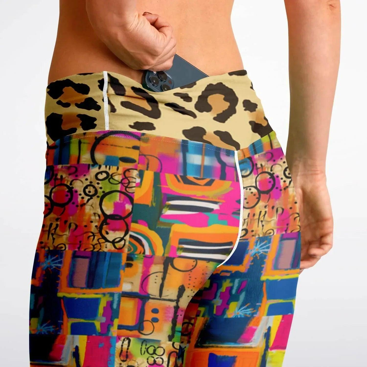 You Got Me Abstract Leopard Graffiti Flare Leggings