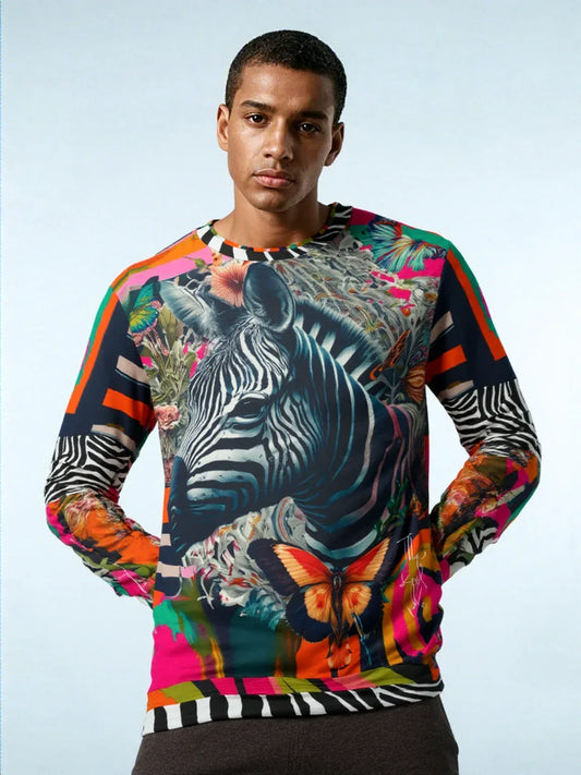 Zebra Fantasia Butterfly Swirl Unisex Sweatshirt (Gold Label)