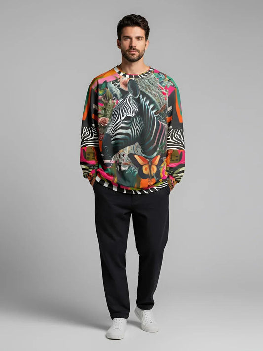 Zebra Fantasia Butterfly Swirl Unisex Sweatshirt (Gold Label)