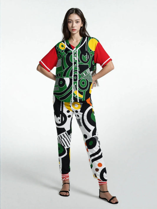 Zebra in African Abstract Short Sleeve Eco-Poly Reversible Baseball Jersey