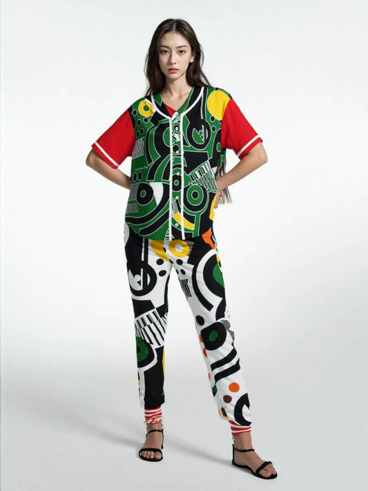 Zebra in African Abstract Short Sleeve Eco-Poly Reversible Baseball Jersey