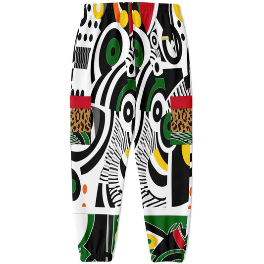 Zebra in African Abstract Eco-Poly Unisex Cargo Joggers