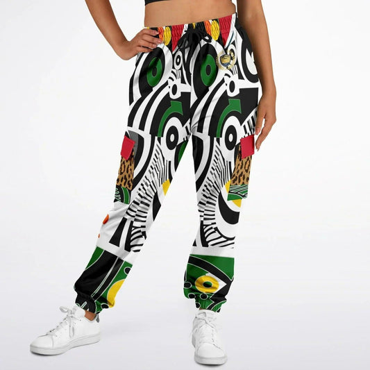 Zebra in African Abstract Eco-Poly Unisex Cargo Joggers