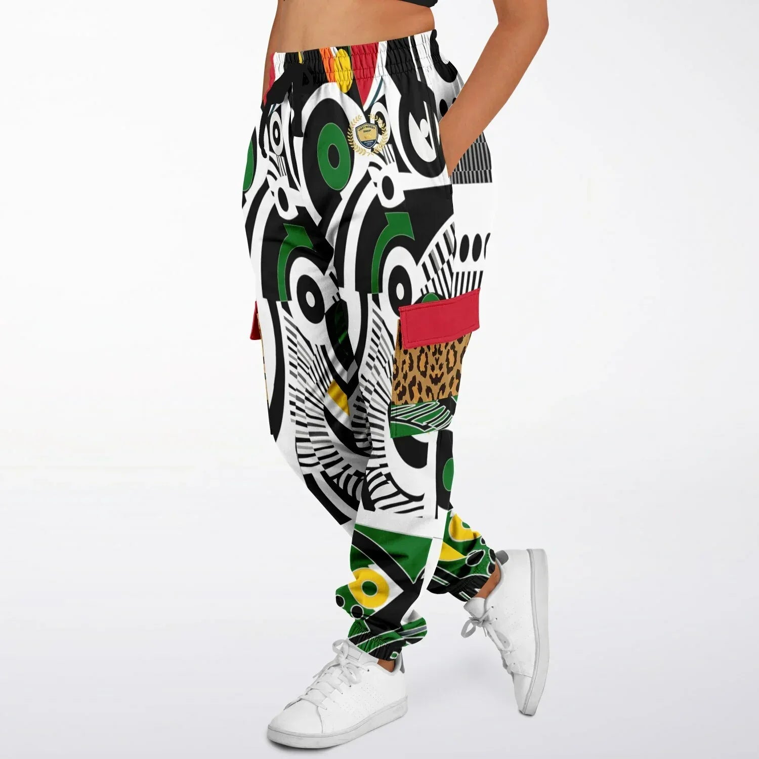 Zebra in African Abstract Eco-Poly Unisex Cargo Joggers