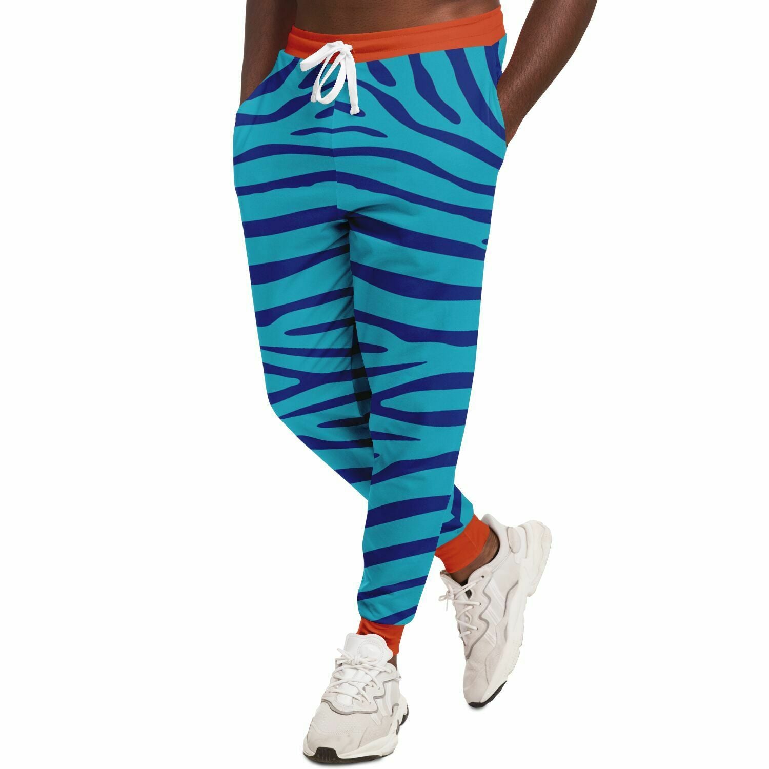 Zebra in Blue Eco-Poly Unisex Joggers