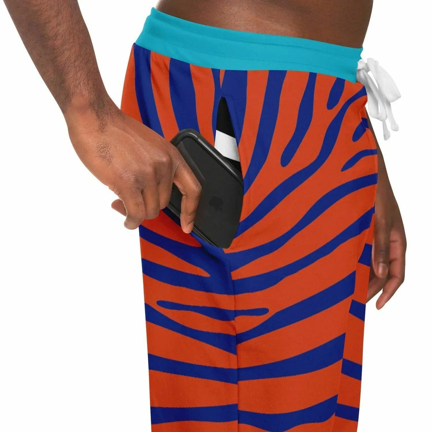 Zebra in Orange Electric Eco-Poly Unisex Joggers