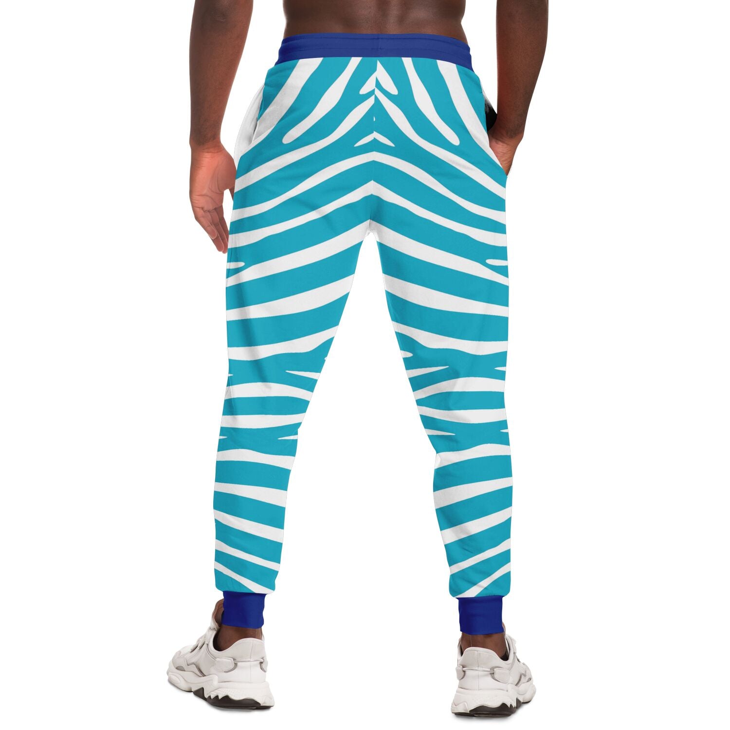Zebra in Turquoise Eco-Poly Unisex Joggers