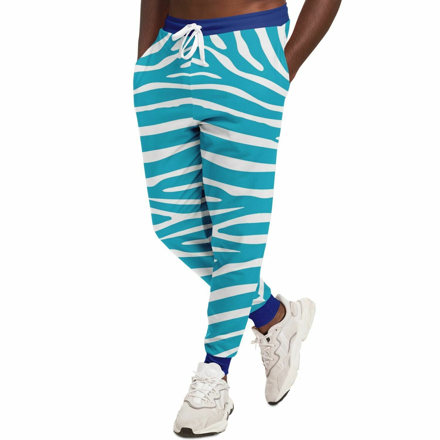 Zebra in Turquoise Eco-Poly Unisex Joggers