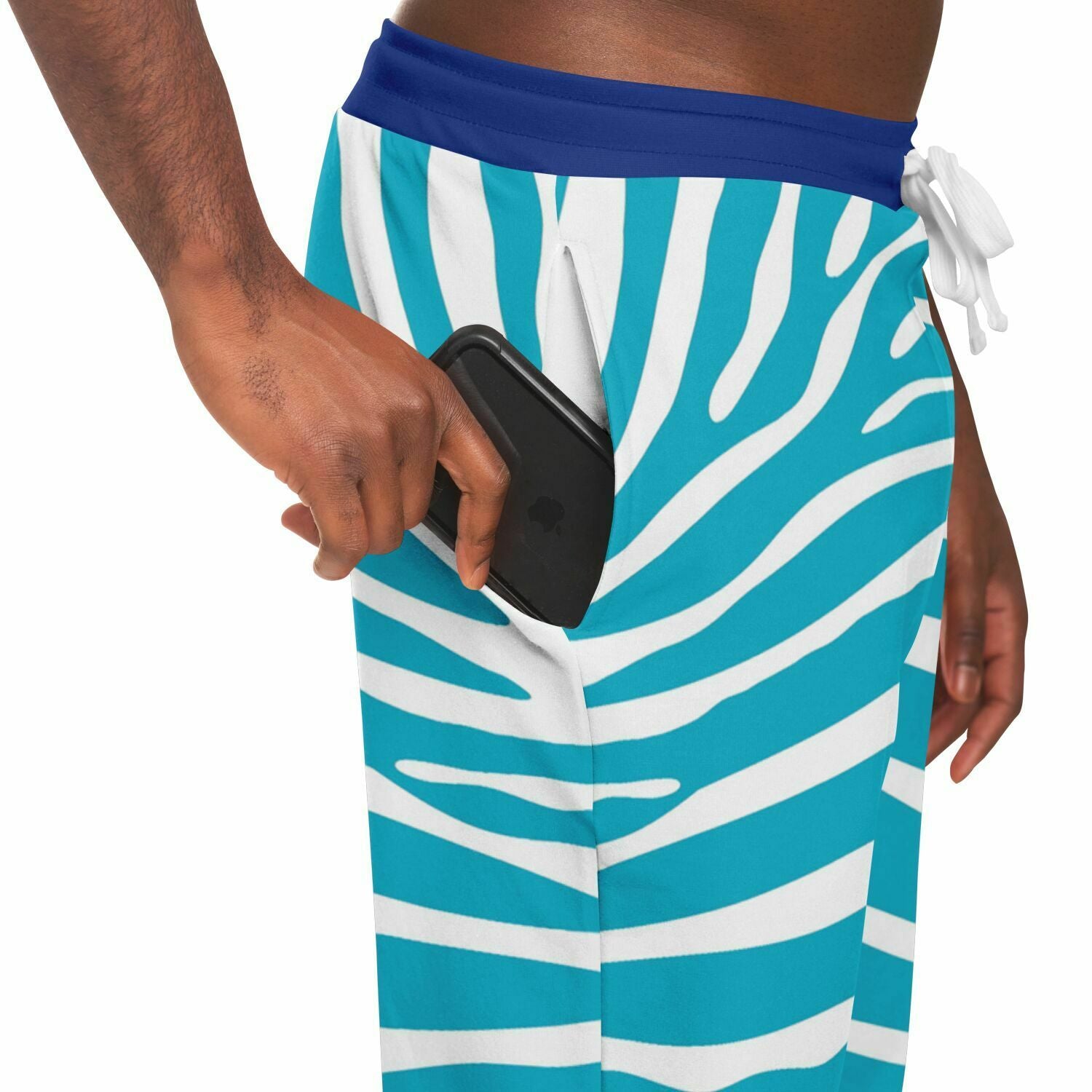 Zebra in Turquoise Eco-Poly Unisex Joggers