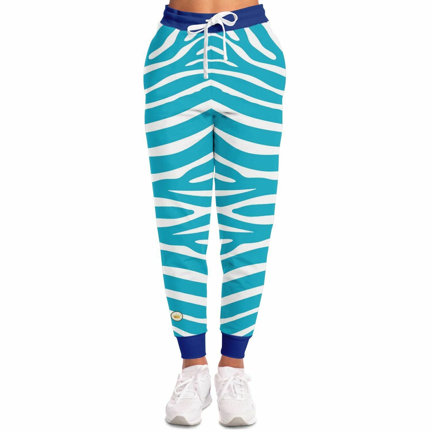 Zebra in Turquoise Eco-Poly Unisex Joggers