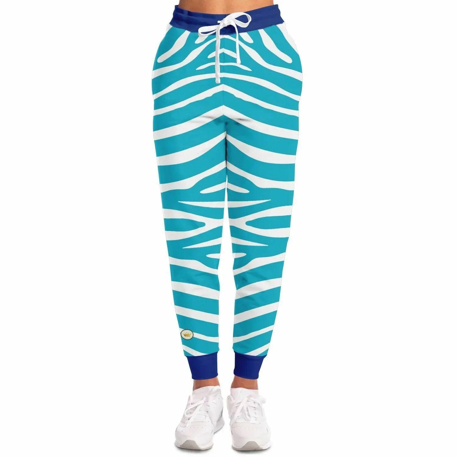 Zebra in Turquoise Eco-Poly Unisex Joggers