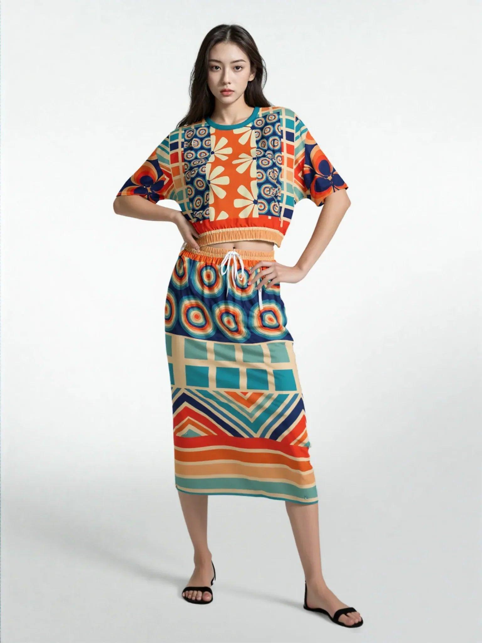 Ziggy Out Retro Eco-Poly Long Pocket Skirt